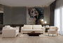 Atelier Del Sofa Sofá 3 Plazas Lily Cream 3 Crema 215x97x73 cm Estructura Madera Respaldo Espuma y Pluma